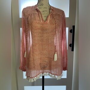 Roller Rabbit  Women's Boho Tunic Top Blouse Long Sleeve SZ small EUC …